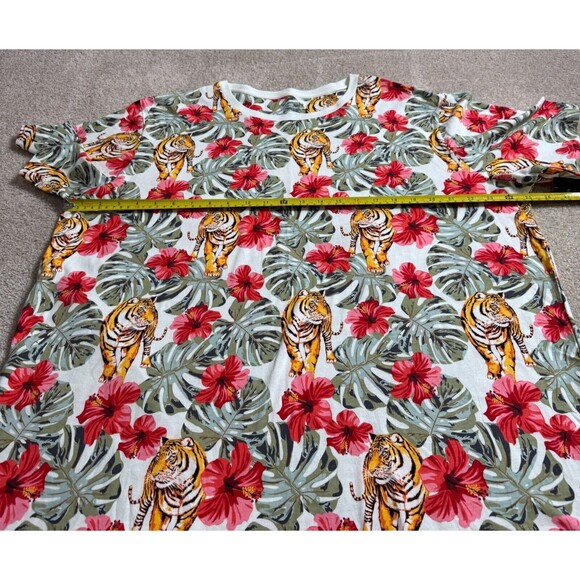 No Boundaries Mens Tee Shirt Floral Aloha Hawaiian Tigers Hibiscus Ti Leaf XL - Picture 13 of 16
